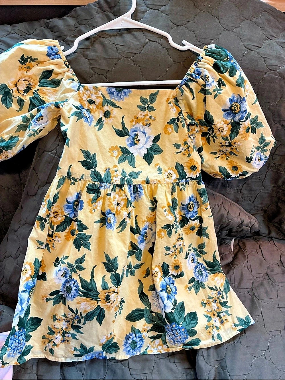 Janie and Jack The Floral Puff Sleeve Dress Floral Puff Sleeve Dress Yellow